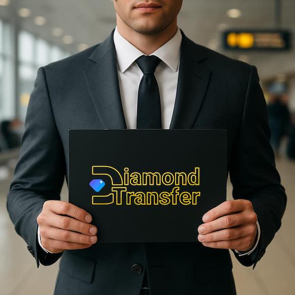 Kierowca Diamond Transfer przy terminalu lotniskowym